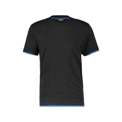 T-shirt de travail manches courtes col rond stretch coton Noir/bleu azur – Dassy Kinetic