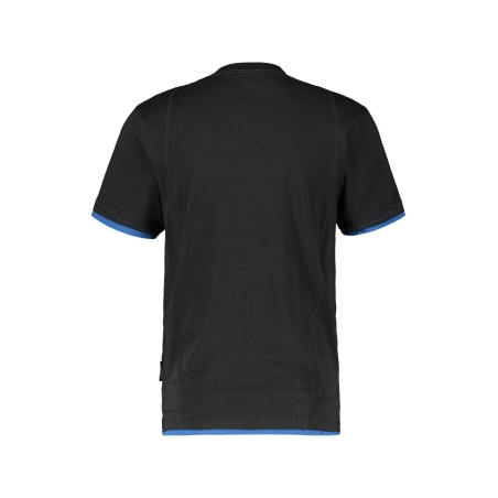 T-shirt de travail manches courtes col rond stretch coton Noir/bleu azur – Dassy Kinetic