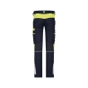 Pantalon de travail stretch multipoches adjusted fit Bleu nuit/jaune fluo – Dassy Hong Kong
