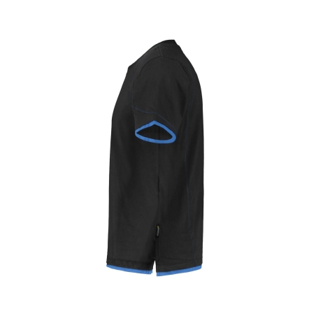T-shirt de travail manches courtes col rond stretch coton Noir/bleu azur – Dassy Kinetic