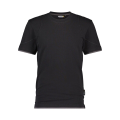 T-shirt de travail manches courtes col rond stretch coton Noir/gris anthracite – Dassy Kinetic