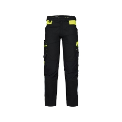 Pantalon de travail stretch multipoches adjusted fit Noir/jaune fluo – Dassy Hong Kong