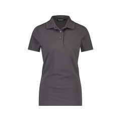 Polo de travail femme manches courtes coton piqué coupe cintrée Gris ciment – Dassy Leon Women