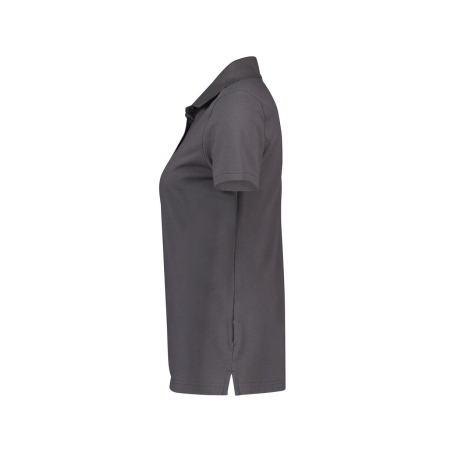 Polo de travail femme manches courtes coton piqué coupe cintrée Gris ciment – Dassy Leon Women
