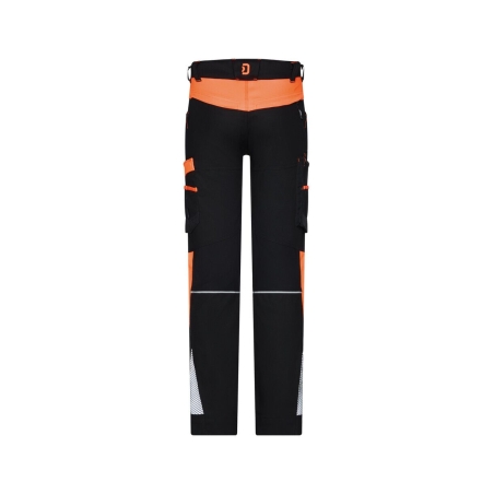 Pantalon de travail stretch 4 voies multipoches ajusté Noir/orange – Dassy Hong Kong
