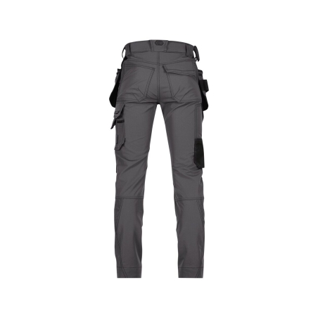 Pantalon de travail stretch multipoches slim fit 4-way Gris anthracite/noir – Dassy Matrix