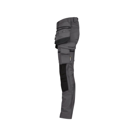 Pantalon de travail stretch multipoches slim fit 4-way Gris anthracite/noir – Dassy Matrix