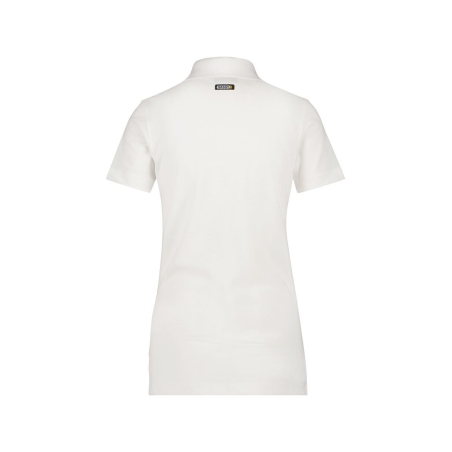 Polo de travail femme manches courtes coton piqué coupe cintrée Blanc – Dassy Leon Women