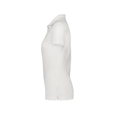 Polo de travail femme manches courtes coton piqué coupe cintrée Blanc – Dassy Leon Women
