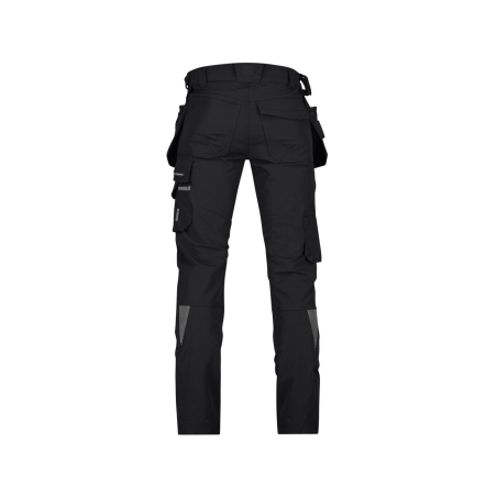 Pantalon de travail stretch multipoches slim fit 4-way Noir coupe courte – Dassy Matrix