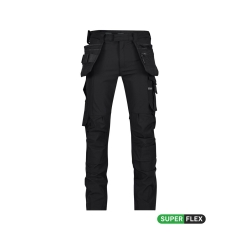 Pantalon de travail stretch multipoches slim fit 4-way Noir – Dassy Matrix