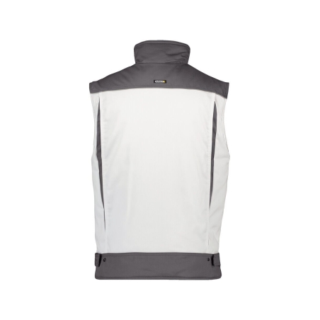 Gilet hiver bicolore multipoches doublure polaire Blanc/gris ciment – Dassy Hulst