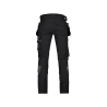 Pantalon de travail stretch multipoches slim fit 4-way Noir – Dassy Matrix