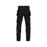Pantalon de travail stretch multipoches slim fit 4-way Noir/gris anthracite coupe courte – Dassy Matrix