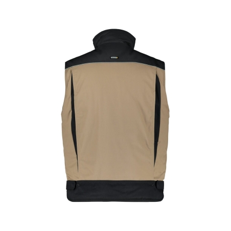 Gilet hiver bicolore multipoches doublure polaire Beige/noir – Dassy Hulst