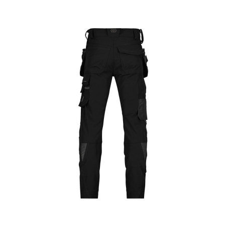 Pantalon de travail stretch multipoches slim fit 4-way Noir/gris anthracite – Dassy Matrix
