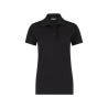 Polo de travail femme manches courtes coton piqué coupe cintrée Noir – Dassy Leon Women