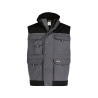 Gilet hiver bicolore multipoches doublure polaire Gris ciment/noir – Dassy Hulst