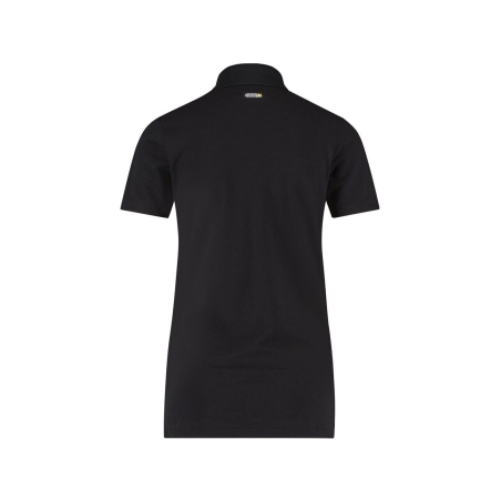 Polo de travail femme manches courtes coton piqué coupe cintrée Noir – Dassy Leon Women