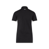 Polo de travail femme manches courtes coton piqué coupe cintrée Noir – Dassy Leon Women