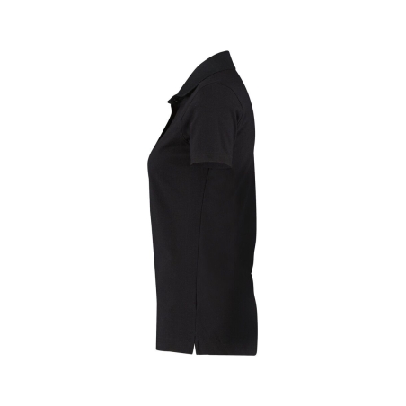 Polo de travail femme manches courtes coton piqué coupe cintrée Noir – Dassy Leon Women