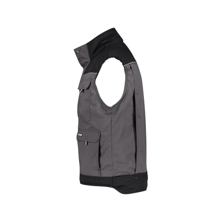 Gilet hiver bicolore multipoches doublure polaire Gris ciment/noir – Dassy Hulst