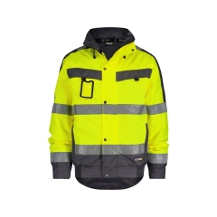Veste hiver haute visibilité imperméable classe 3 matelassée Jaune fluo/gris ciment – Dassy Lima