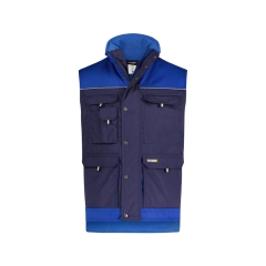 Gilet hiver bicolore multipoches doublure polaire Marine/bleu roi – Dassy Hulst
