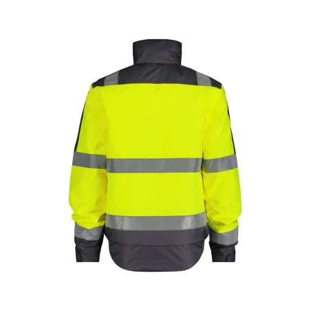 Veste hiver haute visibilité imperméable classe 3 matelassée Jaune fluo/gris ciment – Dassy Lima