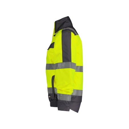 Veste hiver haute visibilité imperméable classe 3 matelassée Jaune fluo/gris ciment – Dassy Lima