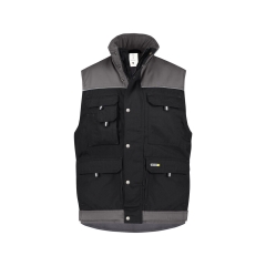 Gilet hiver bicolore multipoches doublure polaire Noir/gris ciment – Dassy Hulst