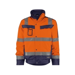Veste hiver haute visibilité imperméable classe 3 matelassée Orange fluo/marine – Dassy Lima