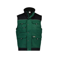 Gilet hiver bicolore multipoches doublure polaire Vert/noir – Dassy Hulst