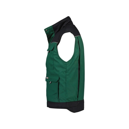 Gilet hiver bicolore multipoches doublure polaire Vert/noir – Dassy Hulst