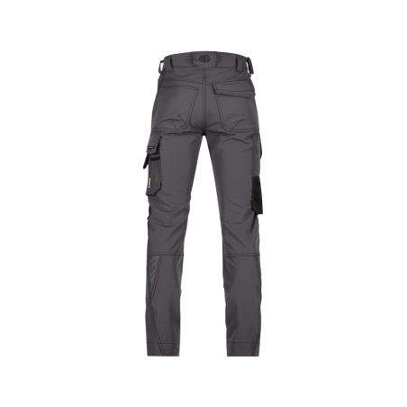 Pantalon de travail stretch multipoches slim fit genouillères Gris anthracite/noir coupe longue – Dassy Impax