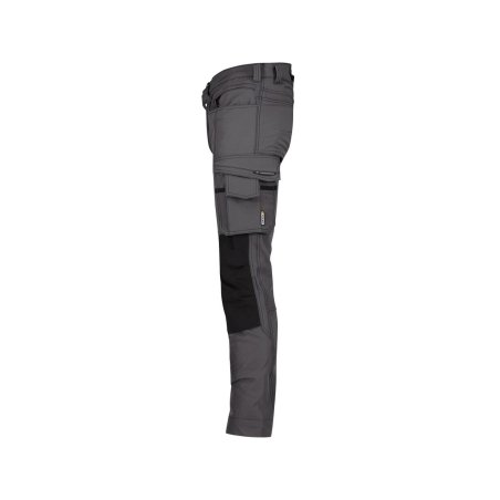 Pantalon de travail stretch multipoches slim fit genouillères Gris anthracite/noir coupe longue – Dassy Impax