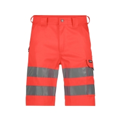 Bermuda de travail haute visibilité classe 2 multipoches Rouge fluo – Dassy Idaho