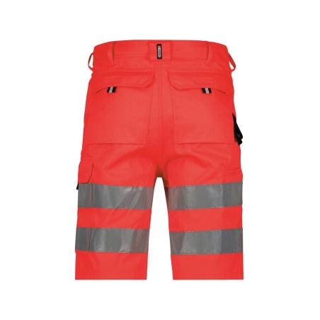 Bermuda de travail haute visibilité classe 2 multipoches Rouge fluo – Dassy Idaho