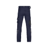 Pantalon de travail stretch multipoches slim fit genouillères Bleu nuit/gris anthracite coupe longue – Dassy Impax