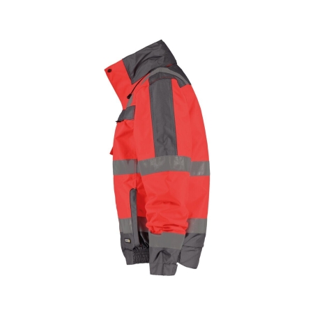 Veste hiver haute visibilité imperméable classe 3 matelassée Rouge fluo/gris ciment – Dassy Lima