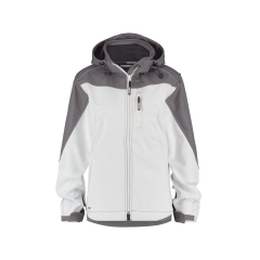 Veste softshell triple couche coupe cintrée femme Blanc/gris ciment – Dassy Jakarta Women