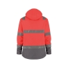 Veste softshell haute visibilité triple couche capuche amovible Rouge fluo/gris ciment – Dassy Malaga