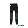 Pantalon de travail stretch multipoches slim fit genouillères Noir/gris anthracite coupe courte – Dassy Impax