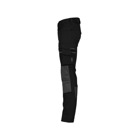 Pantalon de travail stretch multipoches slim fit genouillères Noir/gris anthracite coupe courte – Dassy Impax