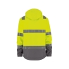 Veste softshell haute visibilité triple couche capuche amovible Jaune fluo/gris ciment – Dassy Malaga