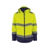 Veste softshell haute visibilité triple couche capuche amovible Jaune fluo/marine – Dassy Malaga