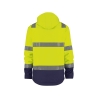 Veste softshell haute visibilité triple couche capuche amovible Jaune fluo/marine – Dassy Malaga