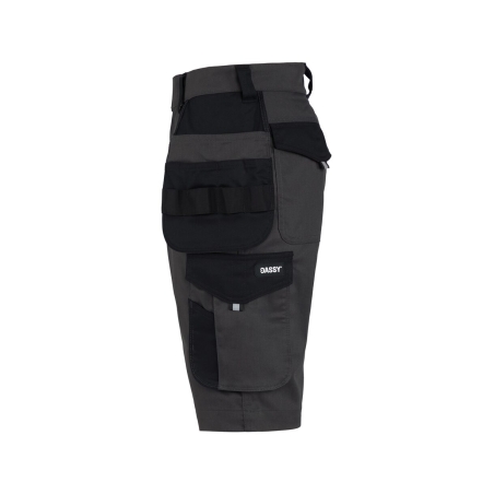 Bermuda de travail multipoches stretch 2-way Gris/noir – Dassy Kuma Flex