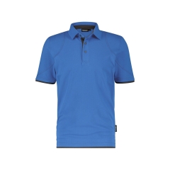 Polo de travail manches courtes coton piqué 220 g/m² Bleu azur/gris anthracite – Dassy Orbital