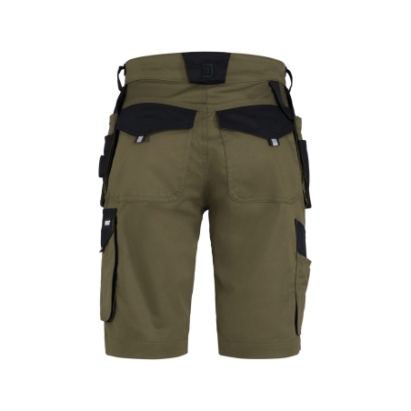 Bermuda de travail multipoches stretch 2-way Kaki/noir – Dassy Kuma Flex